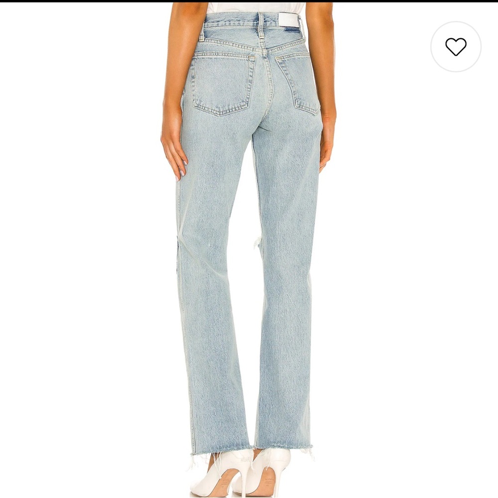 Re/Done Light Blue Distressed 90s high rise loose distressed Jeans - Picture 14 of 15